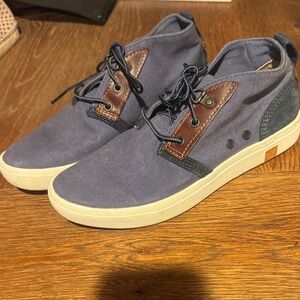 Timberland Navy and Brown Canvas Shoes